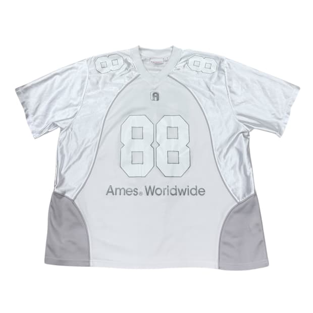 아메스 월드와이드 팔팔 풋볼 럭비 저지 반팔 화이트