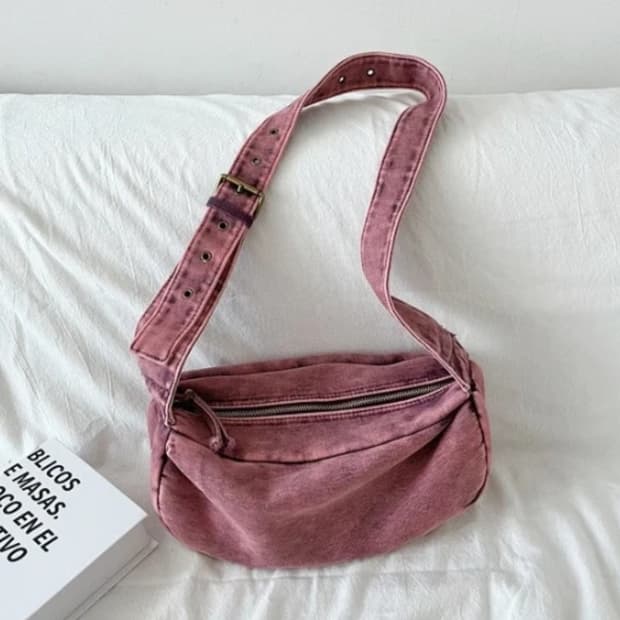 새상품)  핑크+보라 믹스핏 빈티지핏 크로스백 힙색