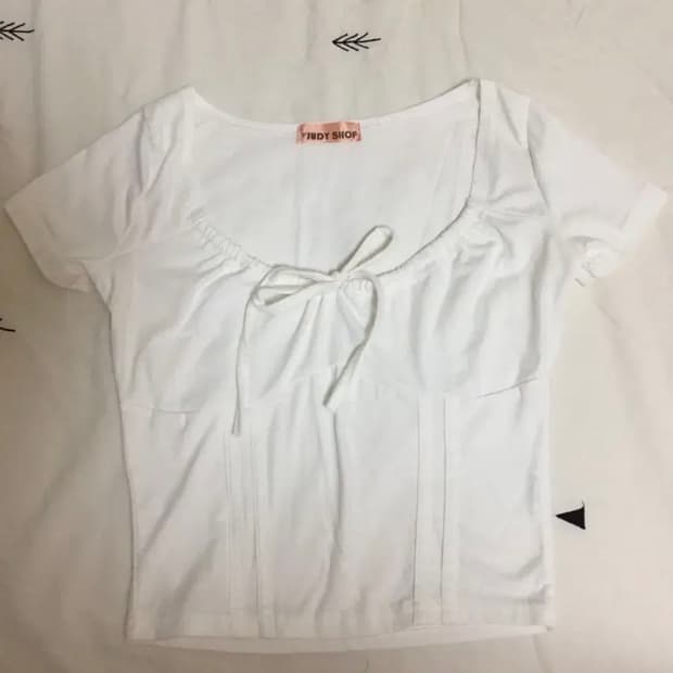 모리걸 하구미 반팔 면 블라우스