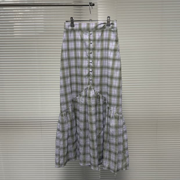 earth 라벤더 체크 스커트