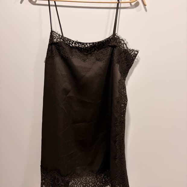 실크 슬립 미니드레스 brown 스커트