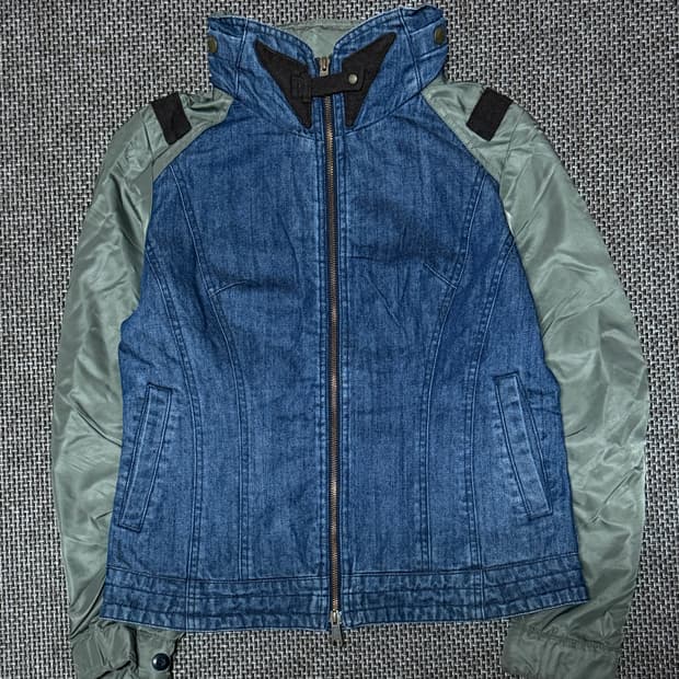 아비렉스 투웨이 후드 나일론 데님 자켓