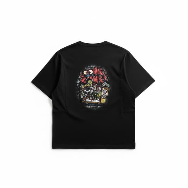 SONGZIO 블랙 캐릭터 티셔츠