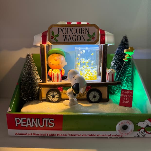 피너츠(Peanuts) 팝콘 웨건 LED 뮤지컬 테이블 피스