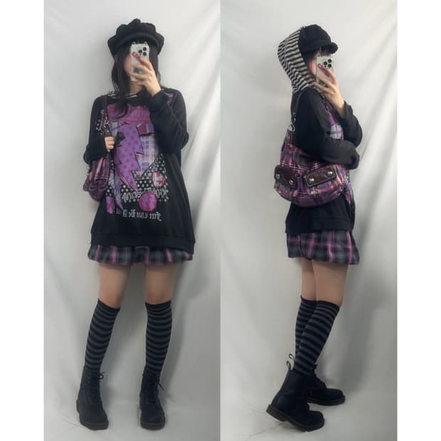알곤퀸즈 후드 원피스 퍼프 스커트 2pcs SET
