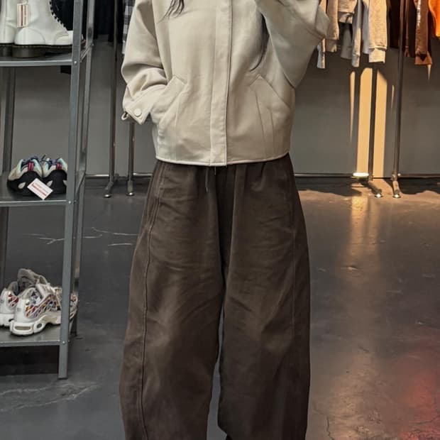 메종미네드 아이보리 블루종 자켓 A3388