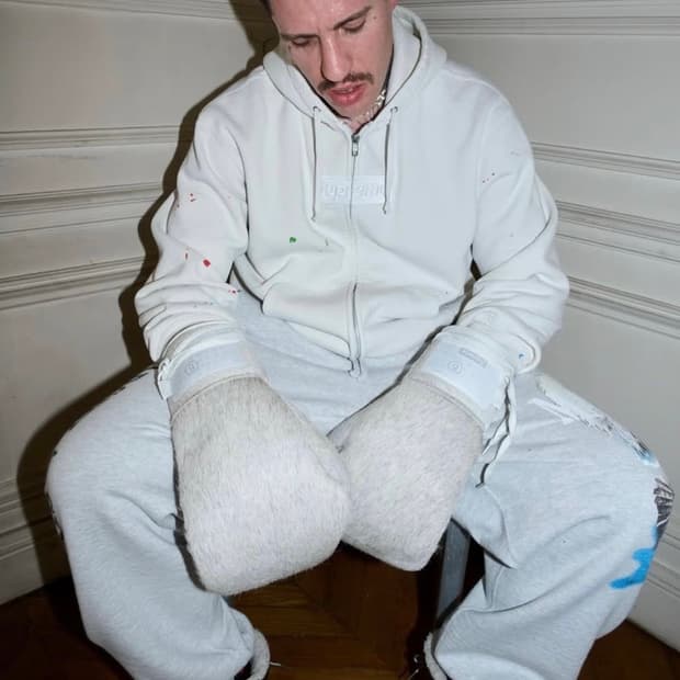 슈프림 X 마르지엘라 박스로고 후드집업