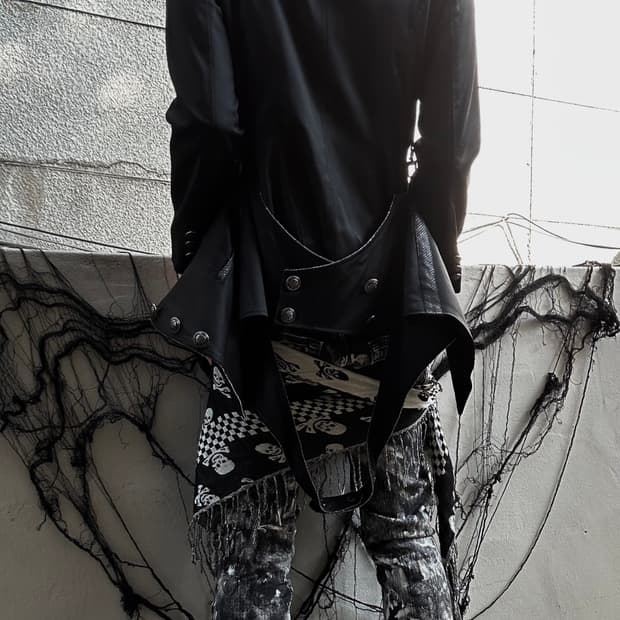 *rare design* VTG v-kei 디테일 블랙 펑크 자켓