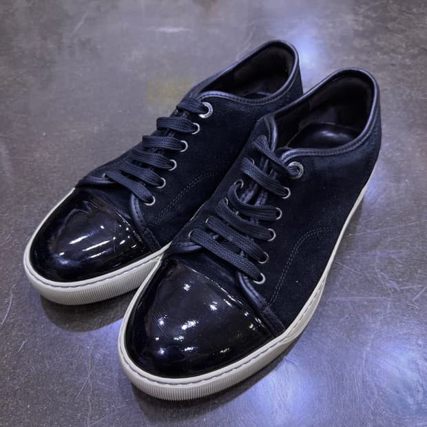 랑방 벨루어 스웨이드 블랙 애나멜 스니커즈 5 (240)