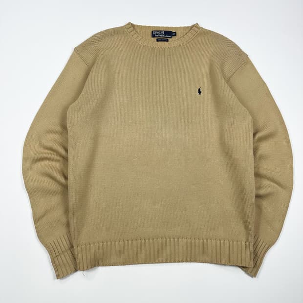 폴로 랄프로렌 올드 아카이브 클래식 코튼 니트 베이지 XL