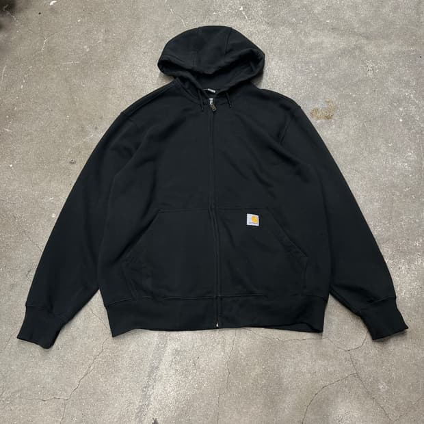 칼하트 레인디펜더 속기모 후드집업 블랙