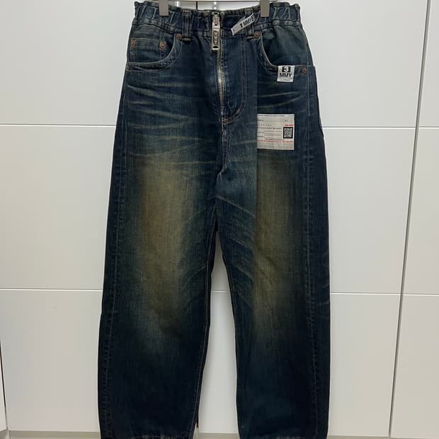 미하라야스히로 와이드 데님팬츠 진 44 인디고