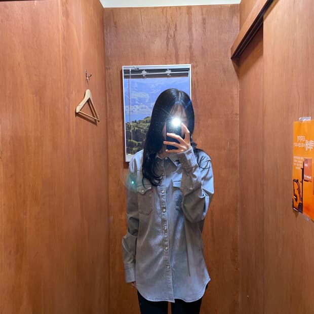 (L) Levi's 리바이스 코튼 그레이 웨스턴 셔츠