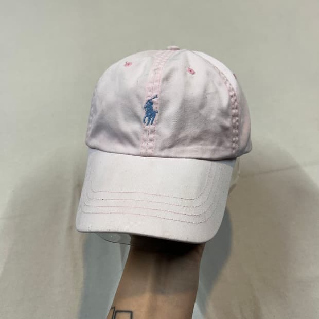 폴로 랄프로렌 핑크 볼캡 모자 가죽스트랩 정품