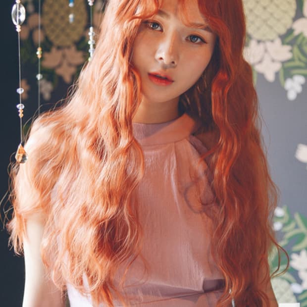 가발나라 여성 통가발 히피펌 오렌지(인어공주가발)