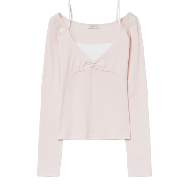 (급전) 클리시어 세레나데 셔링 레이어드 탑 ( 핑크 ) 판매