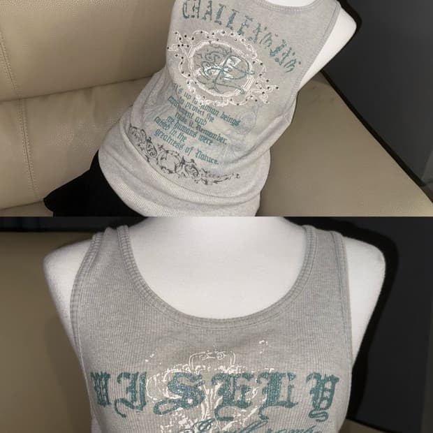 semantic design lettering sleeveless