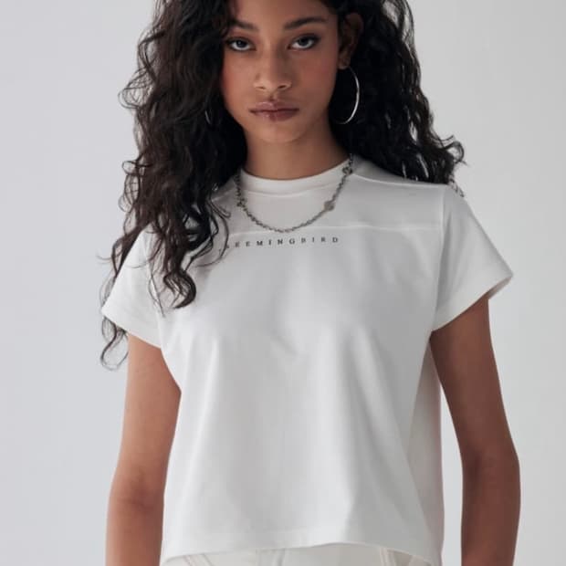 일괄) 트리밍버드 Logo Slit Crop T-Shirts 