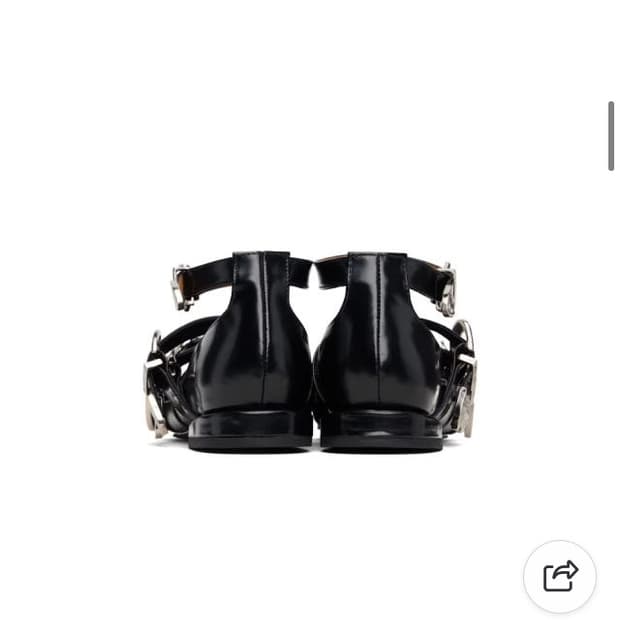 [토가풀라] 블랙 폴리도 플랫 슈즈