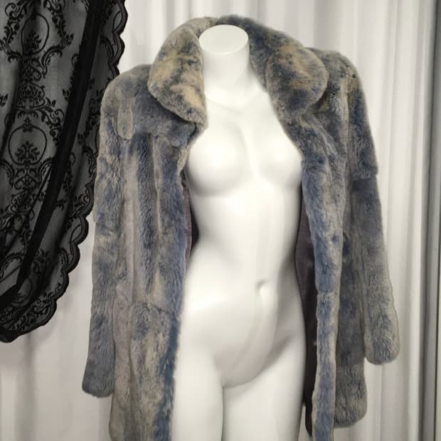 Vintage 오버핏 파스텔 블루 퍼자켓 