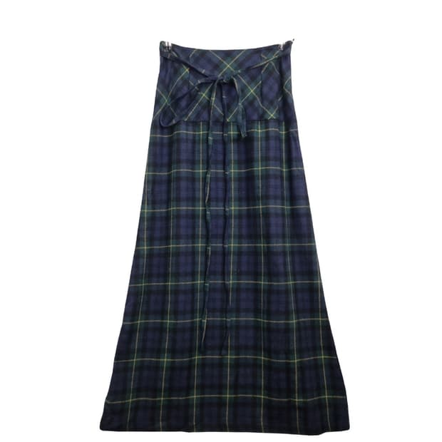 COSMETX 체크 롱스커트 