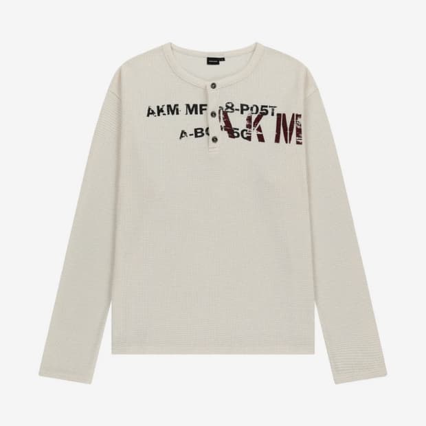 아캄 Waffle Henry Neck Long Sleeve (Ivory)