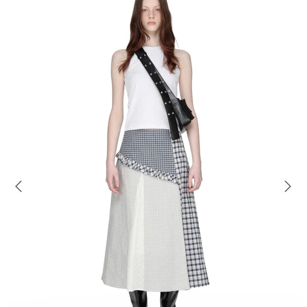 썬번프로젝트 mixed check long skirt 