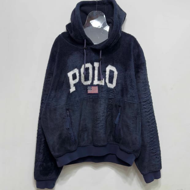 90s 폴로 스포츠 후드 플리스 USA