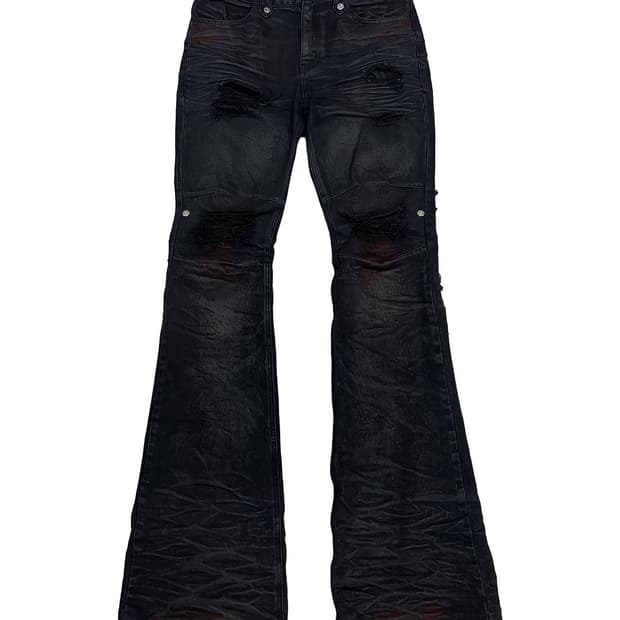 Devil kim Blood Skid Waxed Denim Pants