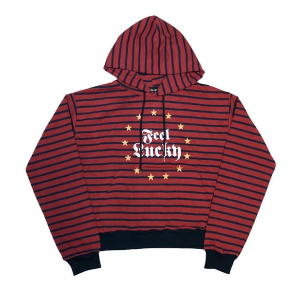 Lucky stripe hoodie red L사이즈