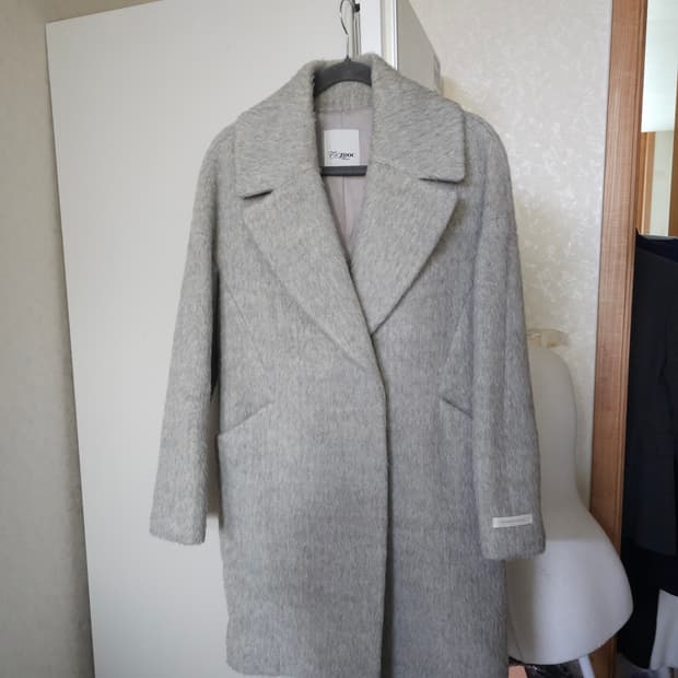 주크 알파카 울100% 하프코트