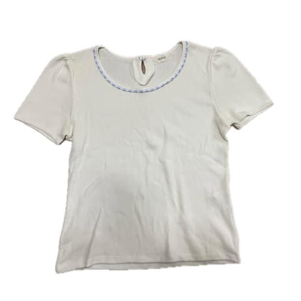 빈티지 러블리 아이보리 니트 반팔티