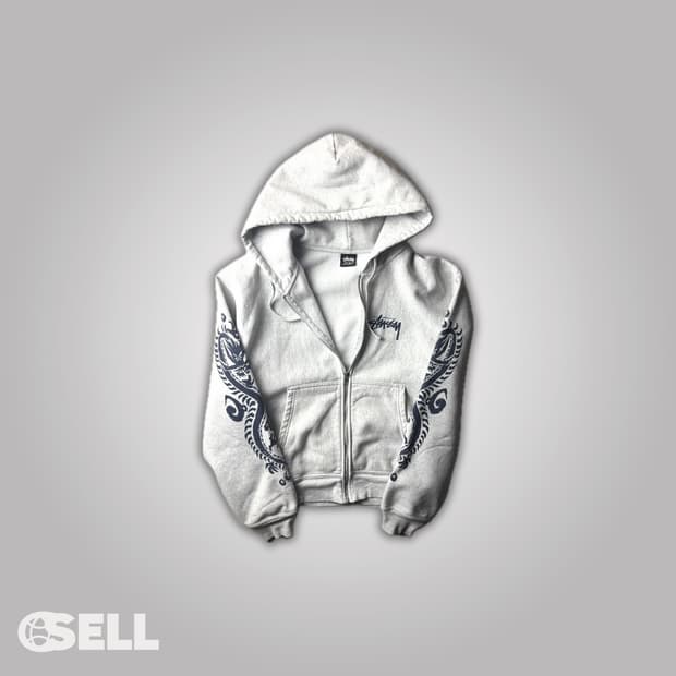 스투시 드래곤 애쉬헤더 후드집업