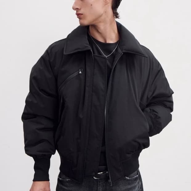 렉토 포코노 퀼티드 다운 숏패딩 자켓 블랙 M