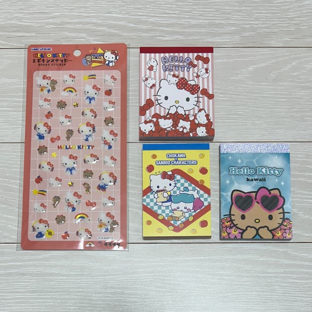헬로키티 스티커/메모지(리본와글, 하치콜라보, 태닝)