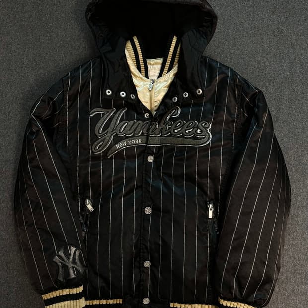 MLB 뉴욕양키스 스트라이프 후드 야구점퍼 