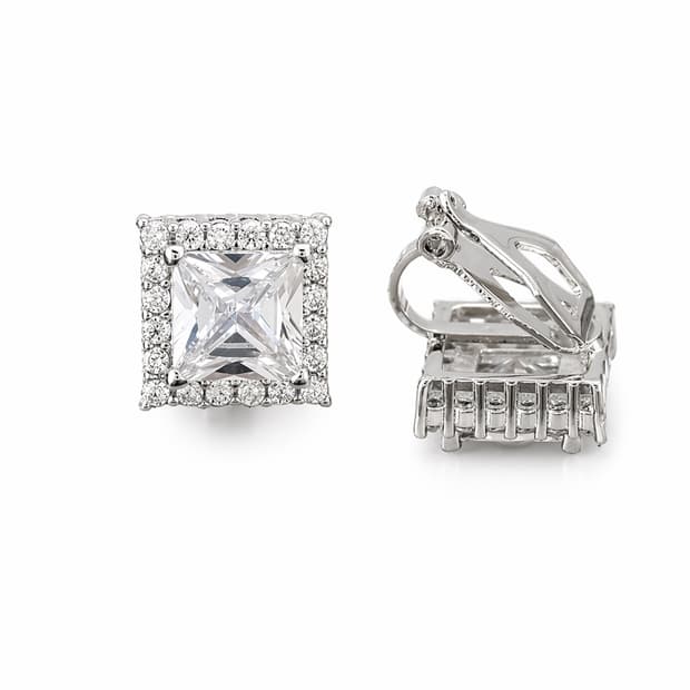 (새상품) 사각 큐빅 귀찌 안뚫는 귀걸이 - 클립형