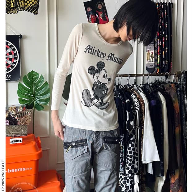 Old Disney Japanese Studs Mickey Mouse T