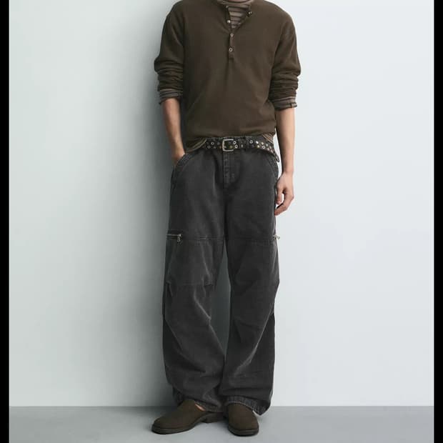 자라 파라슈트 카고 팬츠 차콜