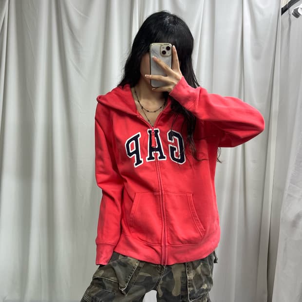GAP coral pink hood zip-up