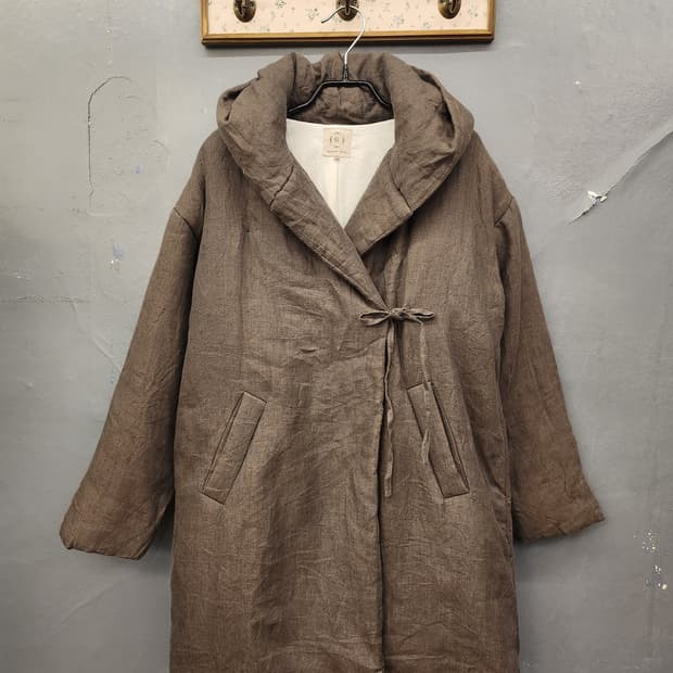일본빈티지 사만사모스 린넨패딩아우터
