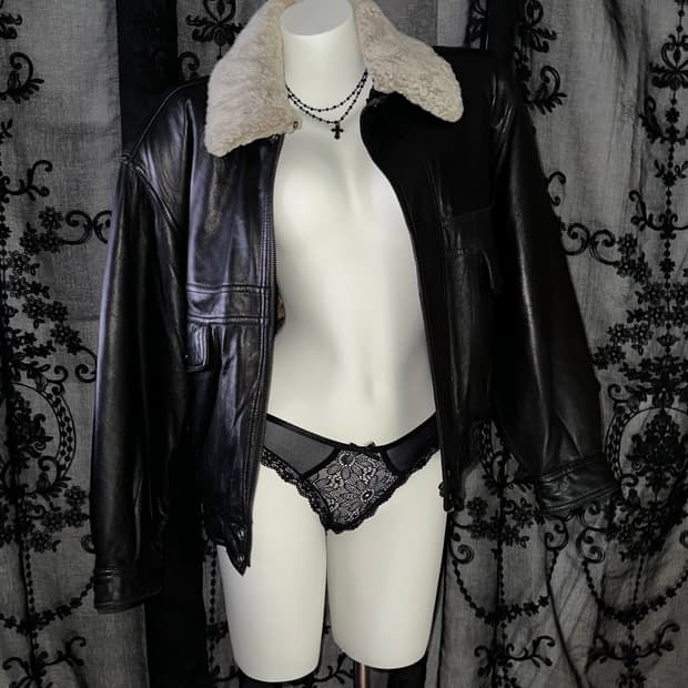 black sheepskin Bomber