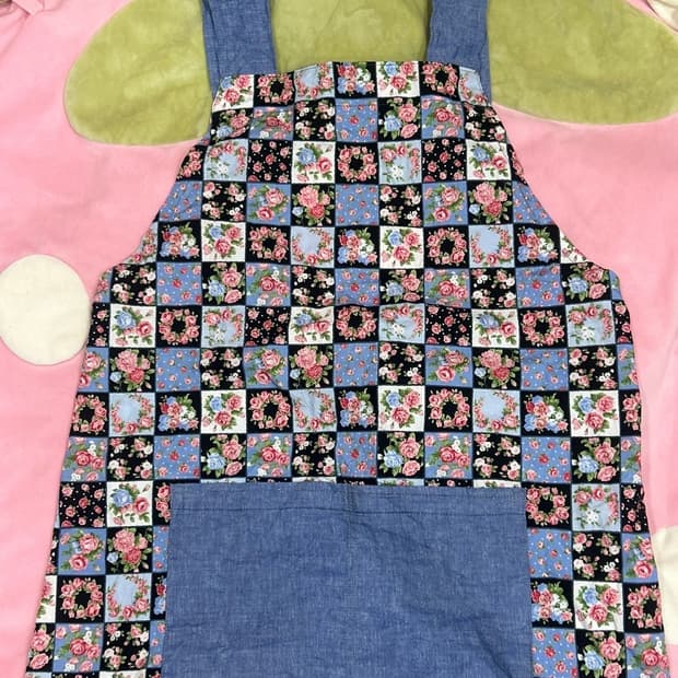 아오이유우 앞치마 모리걸 플라워패턴 빈티지