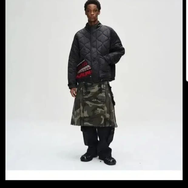 앤더슨벨  유니섹스 니트패치 퀼팅 블루종 점퍼 