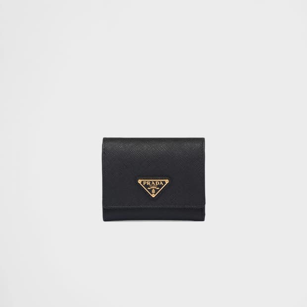 프라다 사피아노 레더 트라이앵글 로고 반지갑