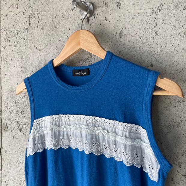Comme des Garcons 꼼데가르송 레이스 탑 블루