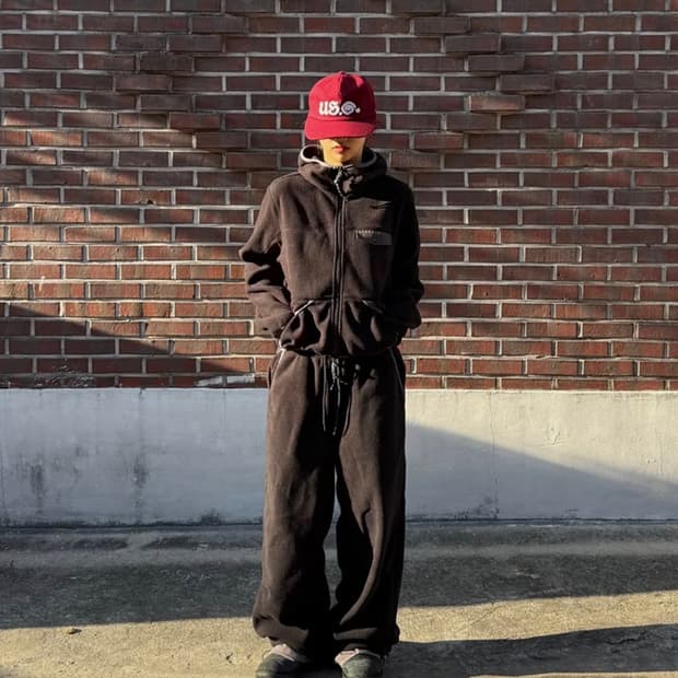 데프가먼츠 플리스 후드 셋업