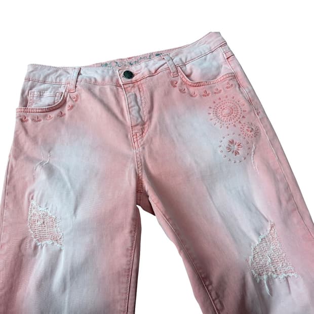 desigual exotic jeans pink skinny denim