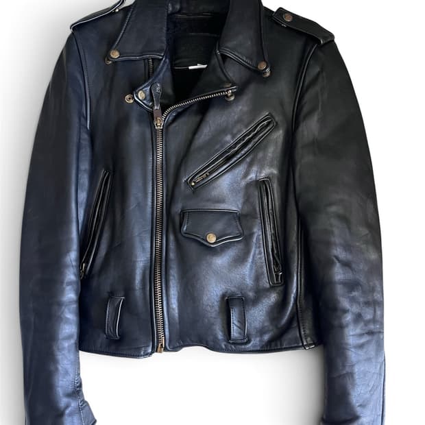 branded garments 소가죽 더블라이더 자켓