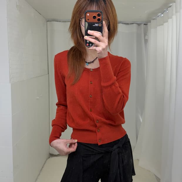 비비안웨스트우드 레드라벨 브릭 오렌지 가디건